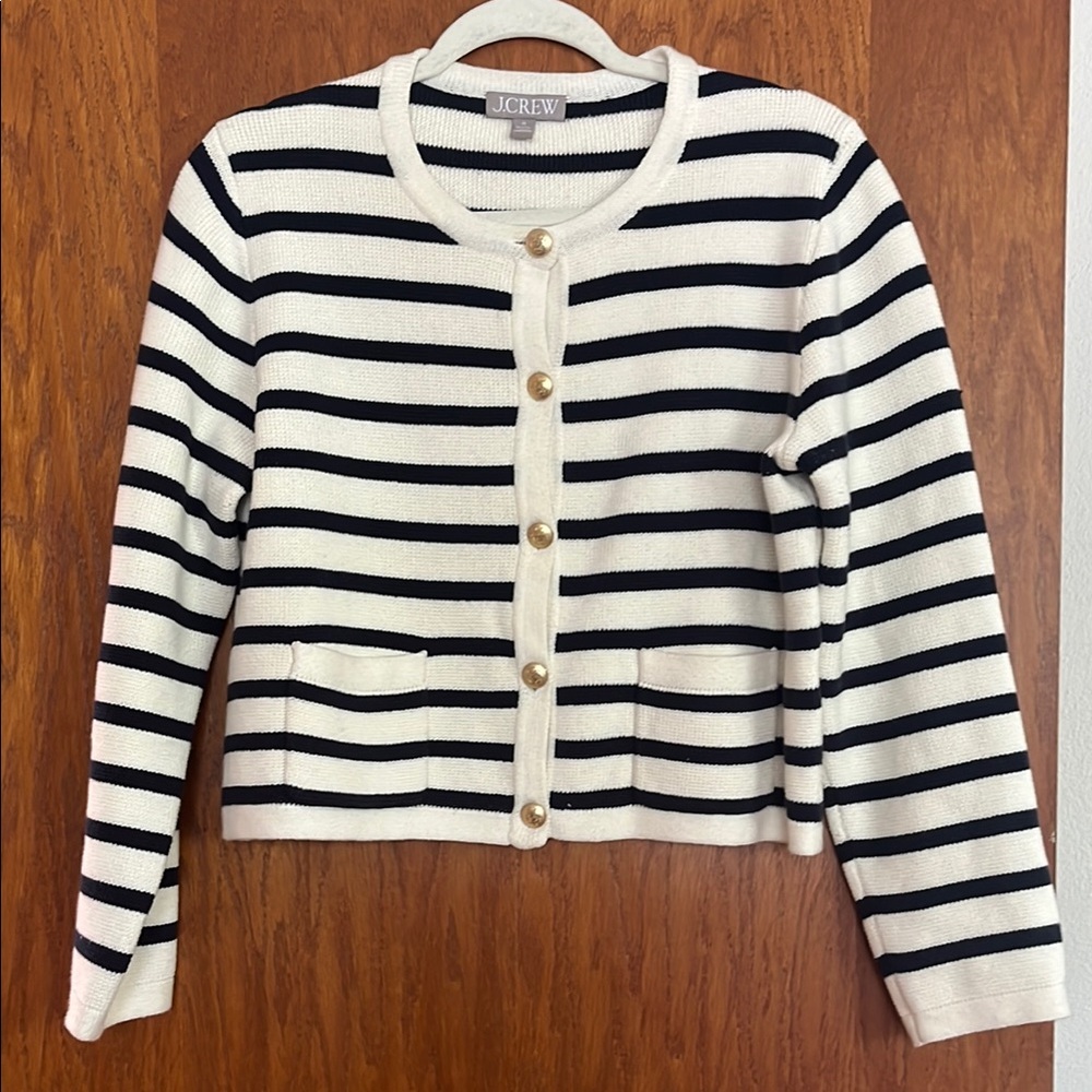 J. Crew Striped Cardigan Sweater